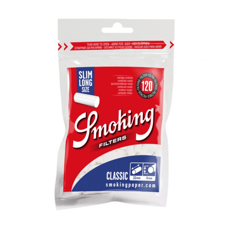 Фильтры для самокруток Smoking Slim Classic длинные (120 шт)